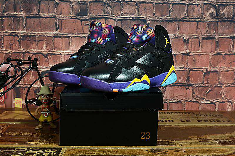 2020 Air Jordan 7 Retro Black Purple Yellow